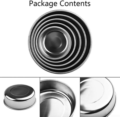 Stainless Steel Mixing Bowls Set with Airtight Lids 5 Piece Nesting Storage Containers for Kitchen Food Prep Serving
