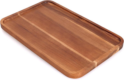 Large Serving Platters Wooden Charcuterie Boards for Party Food Dish Rectangle Acacia Wood Trays Home Decor Cheese Board Snack Appetizer Plates Rectangular Kitchen Dinner Platter Cookie Dessert Tray