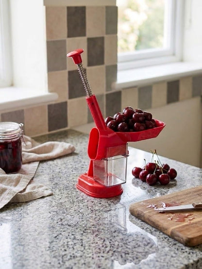 Cherry Pitter, Olive Stoner, Stainless Steel Plunger, Suction Base