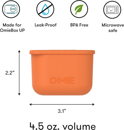 OmieBox (2 pack) Leakproof Dips Containers To Go, Salad Dressing Container, Condiment Container with Lids - Food Safe Silicone - 4 ounces (Blue/Lime)