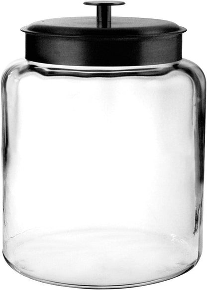 Anchor Hocking FBA_COMIN18JU056847 3-Piece Montana Jar Set, Multi (Set of 3), Black Metal