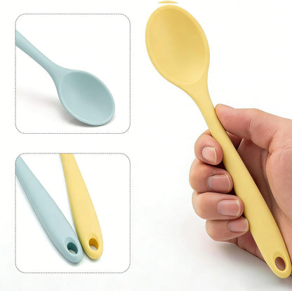 Silicone Spoons Set of 5,Mixing Spoons for cooking,Heat Resistant Spoons, Mixing Spoons for Kitchen Cooking Baking Stirring Mixing Tools (2pcs Large & 3pcs small)