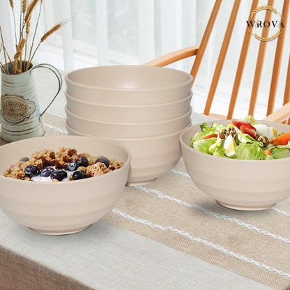 Wheat Straw Bowl Sets,8 PCS Unbreakable Cereal Bowl 26 OZ,Microwave and Dishwasher Safe Bowls,Bowl Sets for Camping and Picnic BPA Free Colorful Salad Bowls for Serving Soup,Oatmeal and Fruit Etc…