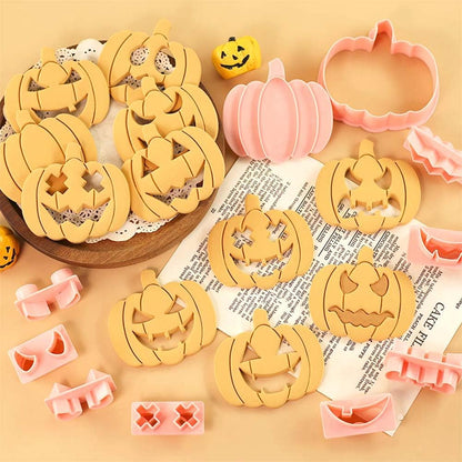 Mini Pumpkin Cookie Cutters, DIY 3d Halloween Raised Design Cookie Stamps