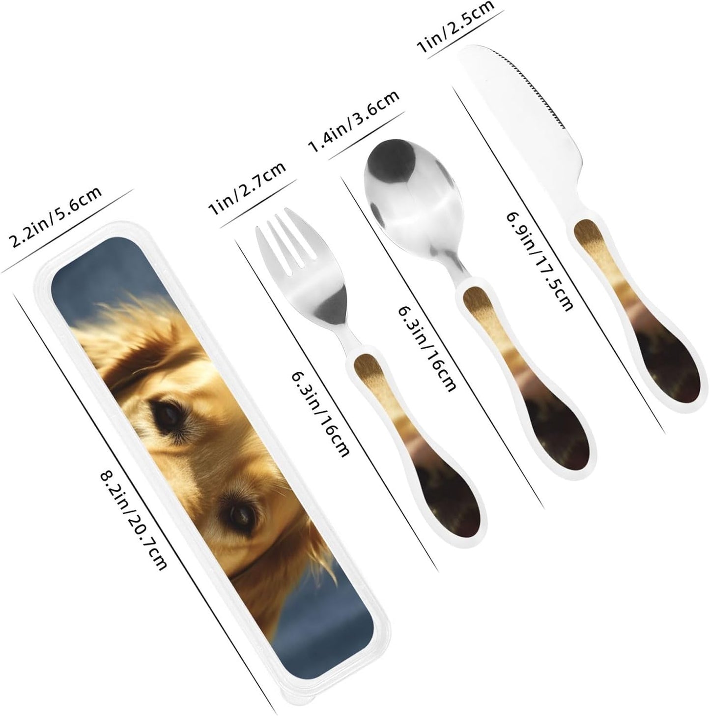 3-Piece Kids Silverware Set With Storage Case, Stainless Steel Reusable Children Safe Knife Spoon Fork Set Blue Active Girl Running Sunset Children Flatware Set For Kids Lunch Box - Colors C