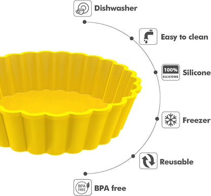 Webake Jumbo Silicone Muffin Cups, 3.5 Inch Jumbo Silicone Baking Cups Reusable Cupcake Liners Nonstick Large Cake Cups Set Stand Alone Cupcake Holder, 12 Pack Auto Cup Holder Liner