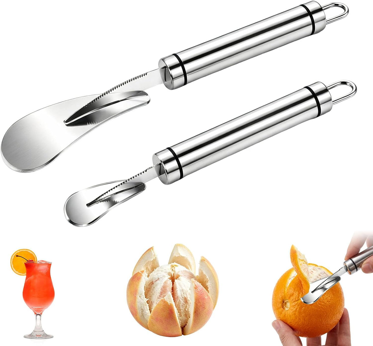 Citrus Peeler 2 Pack,Small And Large for Orange Grapefruit Slicer