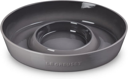 Le Creuset Stoneware Signature Oval Chip and Dip Platter, 13", White