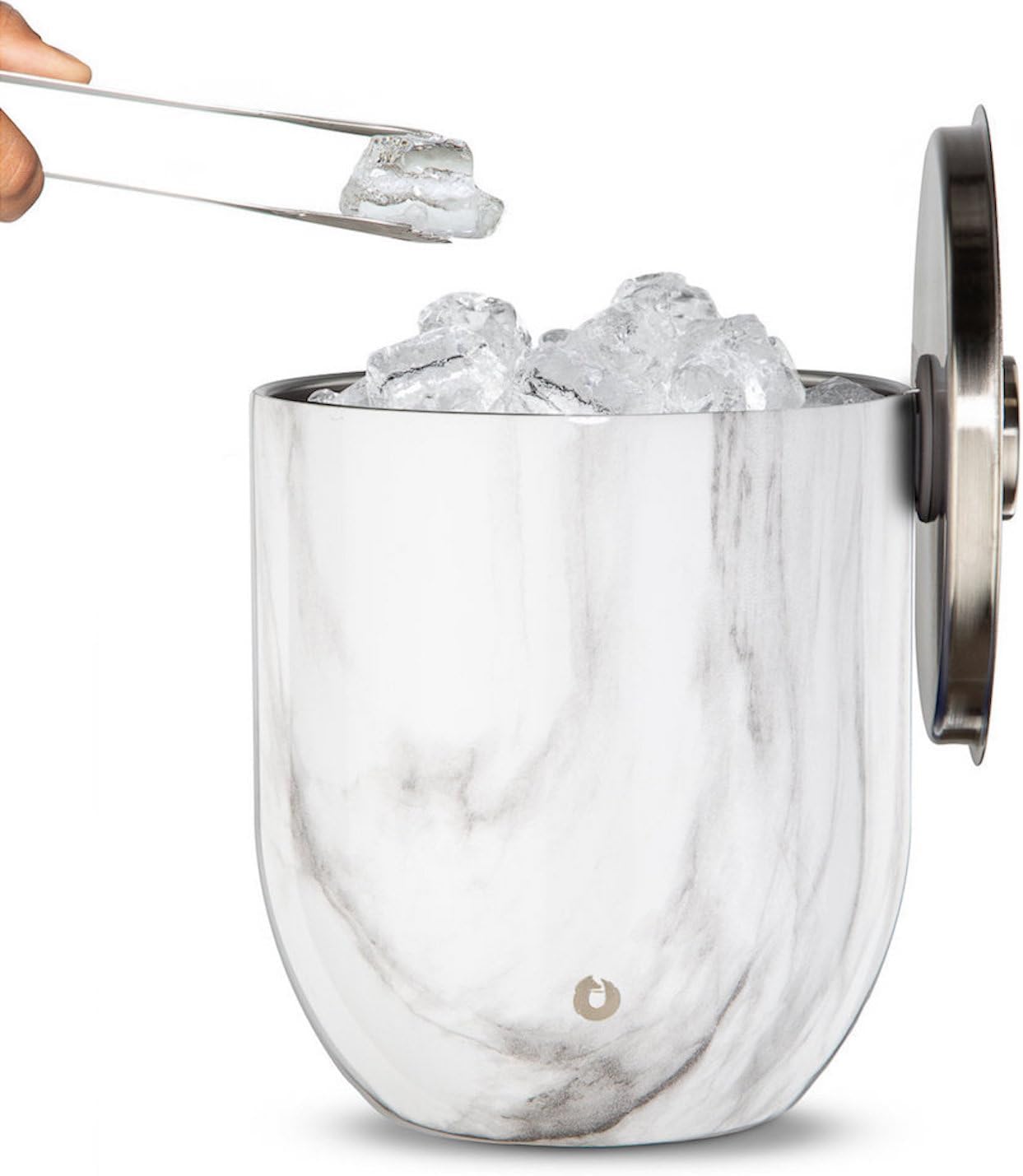 SNOWFOX Plus, Premium Vacuum Insulated Stainless Steel Ice Bucket with Lid/Scoop,Home Bar Accessories,Elegant Bartending Ice Bucket for Parties,Beautiful Outdoor Entertaining Supplies,3L,Natural Teak