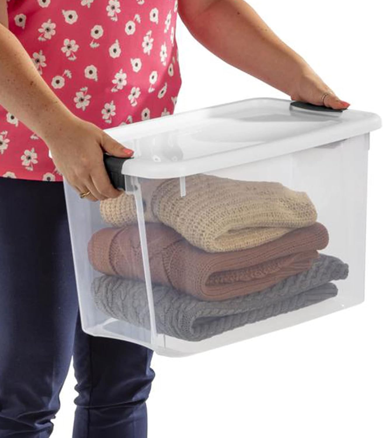 Sterilite 6-Pack Ultra Latching Box, Storage Bins with Lids, Clear Plastic, 18 Qt – Large Heavy-Duty Organizing Bin Containers for Home, Closet, Kitchen, Pantry, Bathroom, and Office