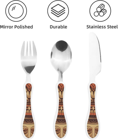 3-Piece Kids Silverware Set With Storage Case, Stainless Steel Reusable Children Safe Knife Spoon Fork Set Ocean Sea Animal Shark Children Flatware Set For Kids Lunch Box