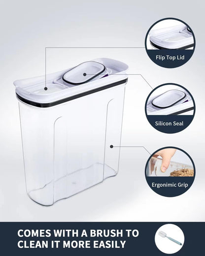 Food Dispenser Set, Airtight Food Storage Container with Lid 1.5L,2PCS BPA-FREE Plastic Pantry Organization Canisters for Nuts Quinoa Coffee and More Dry Food in Kitchen