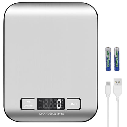 Digital Shipping Scale,Stainless Steel Panel, Accurate Portable Postal Scale for Packages, Small Business,Kitchen, Food, Handmade, Liquids, and Boutique (Rose Gold Battery(5kg/1g))