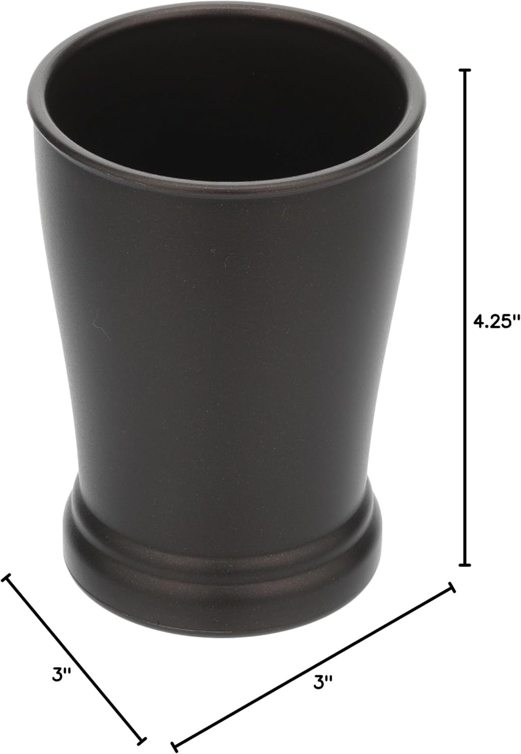 iDesign Tumbler Cup for Bathroom Organization, The Kent Collection, 3" x 3" x 4.25", Bronze (Pack of 2)