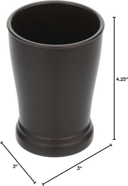 iDesign Tumbler Cup for Bathroom Organization, The Kent Collection, 3" x 3" x 4.25", Bronze (Pack of 2)