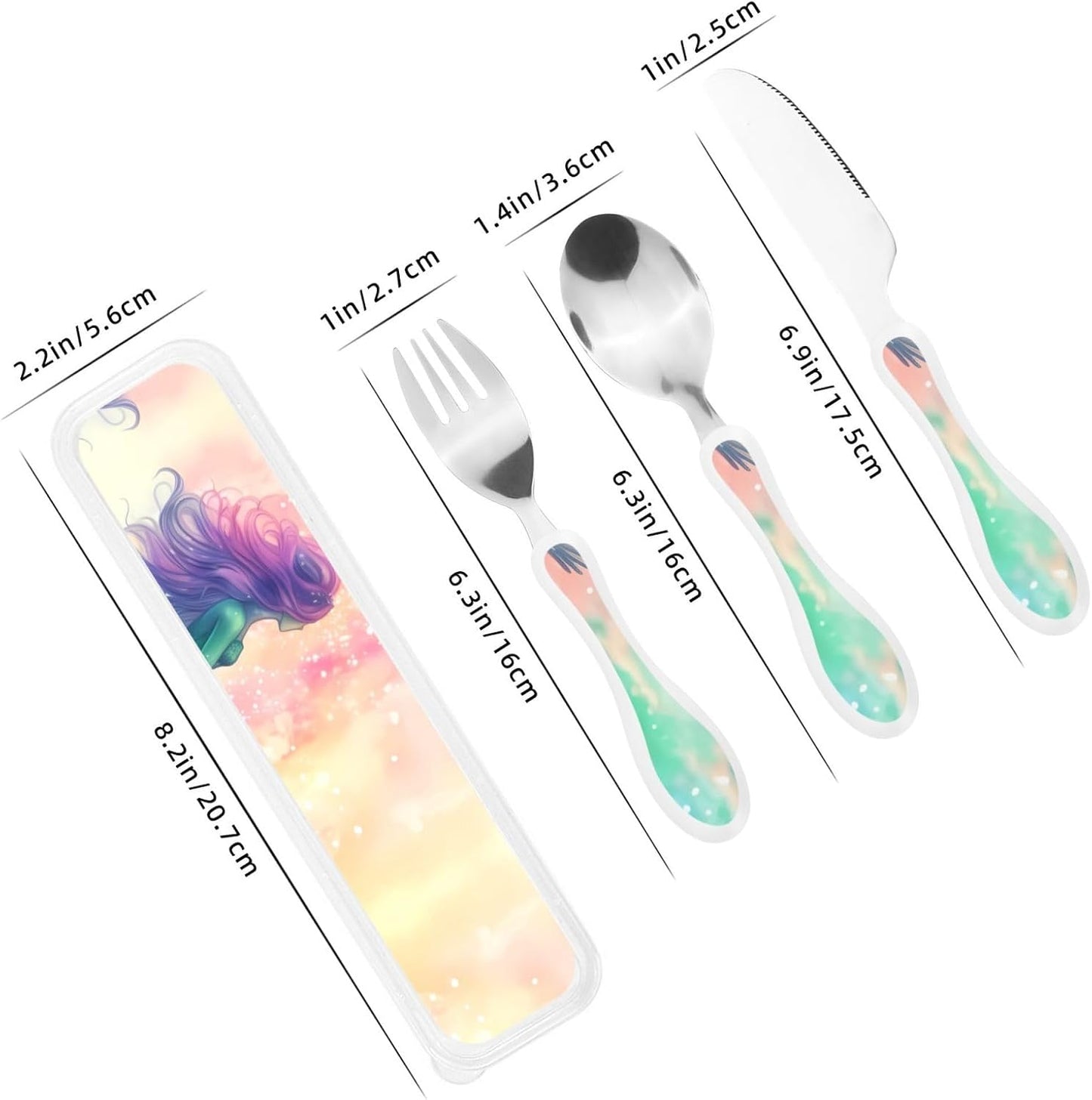 3-Piece Kids Silverware Set With Storage Case, Stainless Steel Reusable Children Safe Knife Spoon Fork Set Grim Reaper Children Flatware Set For Kids Lunch Box