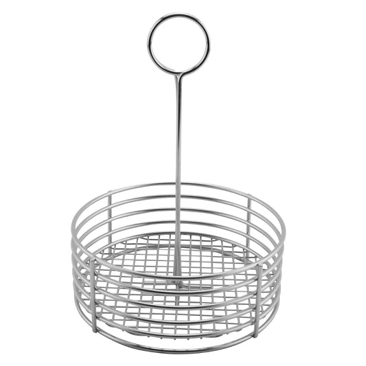 G.E.T. 4-81866 Stainless Steel Round Stainless Steel Condiment Caddy Stainless Steel Table Caddies Collection, 8.5"