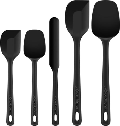 5-Piece Silicone Spatula Set for Baking, 446°F Heat Resistant Non-Stick Cooking Utensils, BPA-Free Food Grade Silicone Scrapers, Non-Scratch Flexible & Dishwasher Safe, Neutral