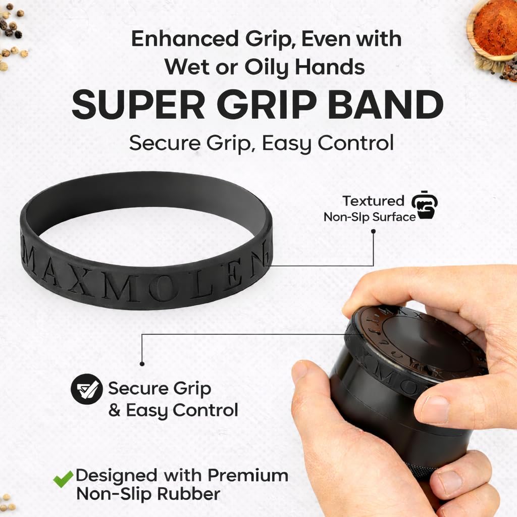 Large Manual Kitchen Spice & Seasoning Grinder, Dual Grind Plates for Fine & Medium Seasoning Texture
