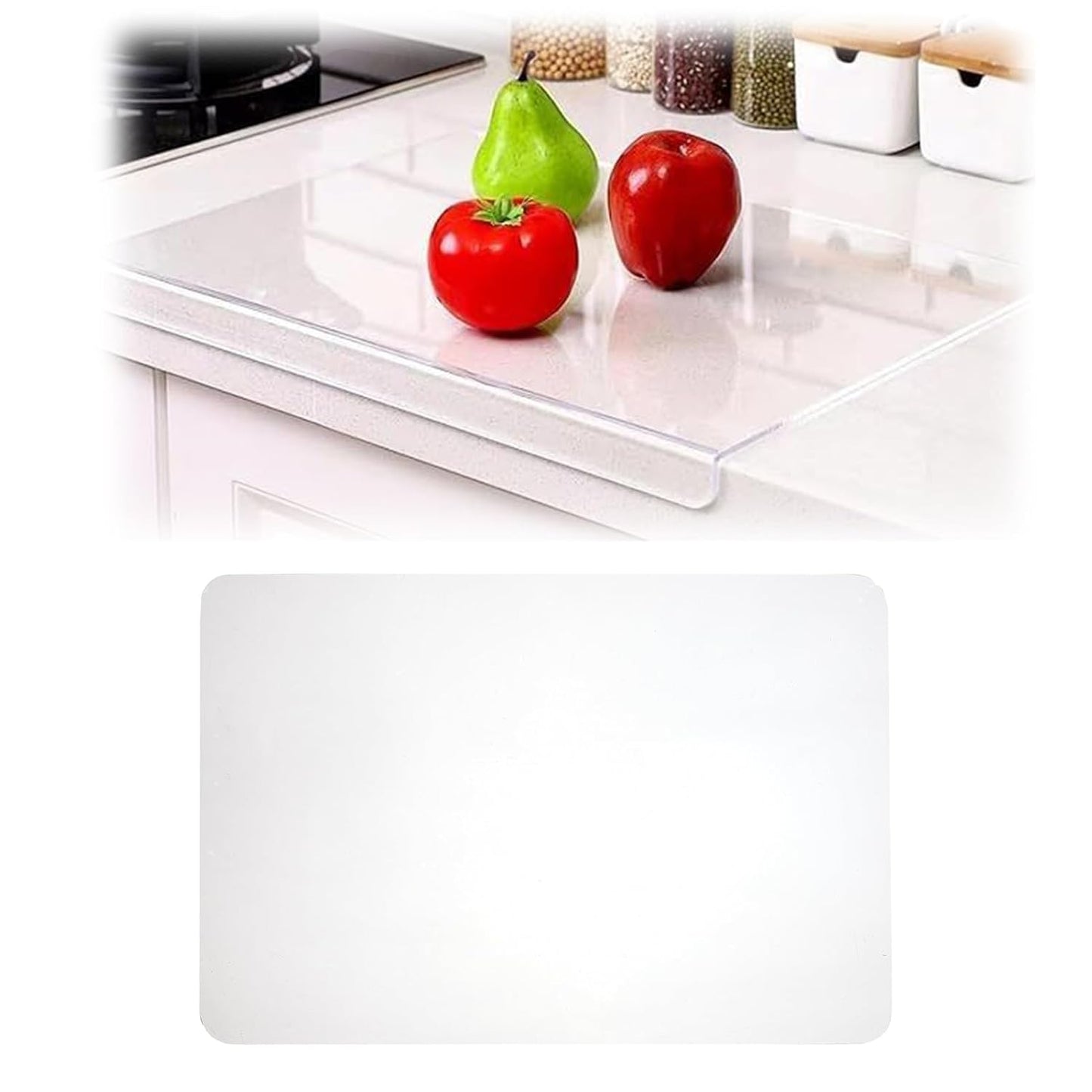 NICENEEDED Non-Slip Cutting Board Mat, Non Absorbent Safety Mat Under Kitchen Cutting Boards, Clear flexible Cutting Board Mat for Home Cooks and Chefs, Dishwasher Safe
