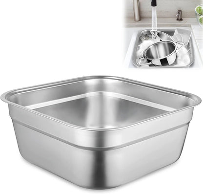 yeesport 2-in-1 Washing Up Bowl Set, Stainless Steel Dish Tub with Colander, Fruit Vegetable Washing Basin, Multi-purpose Bowl Kit for Washing and Draining Rice, Pasta, Food Strainer Mixing Bowl