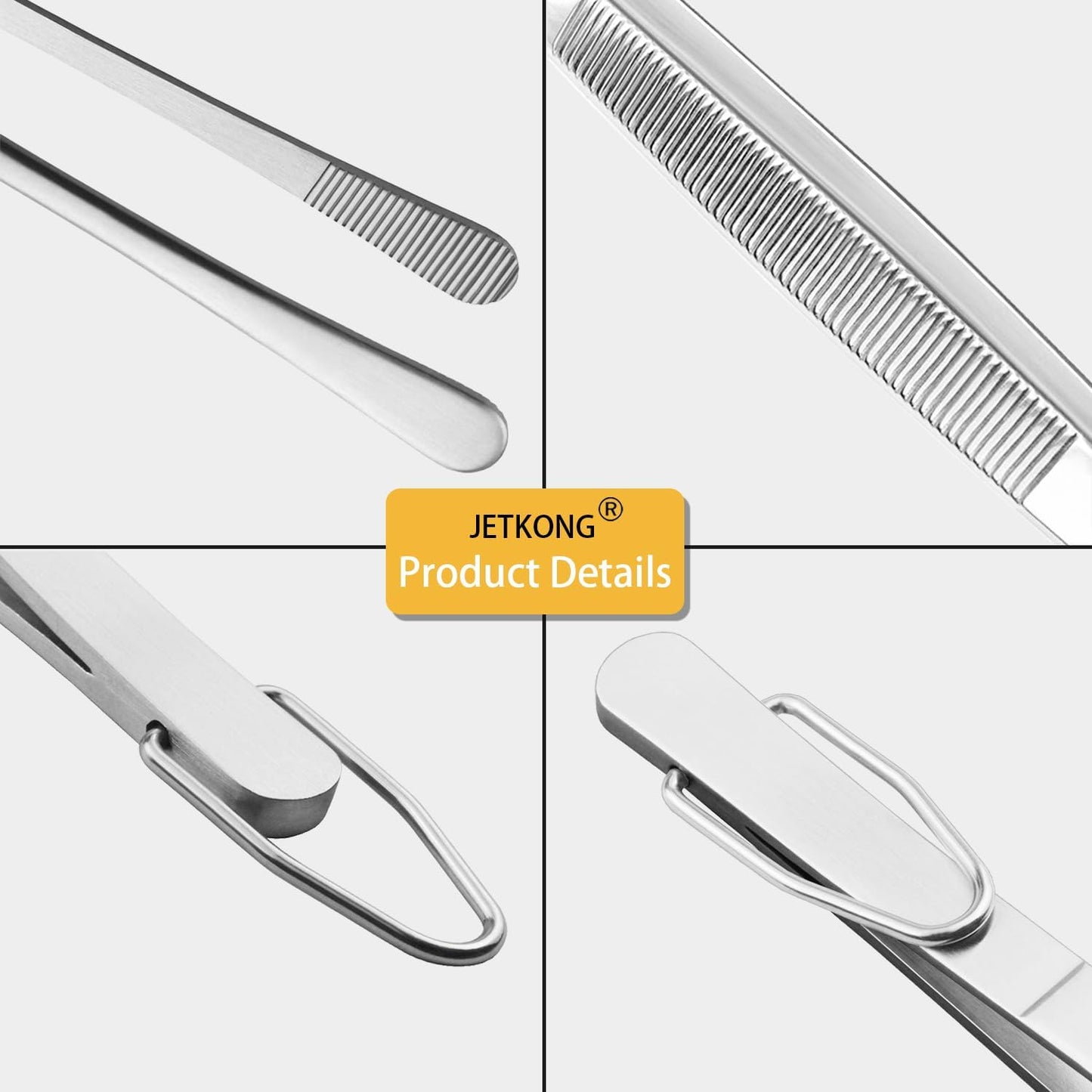 JETKONG 3 Pcs Extra Long Kitchen Tweezers 9 12 14 Inch Heavy Duty Stainless Steel Cooking Tweezers (Round Tips, Silver)