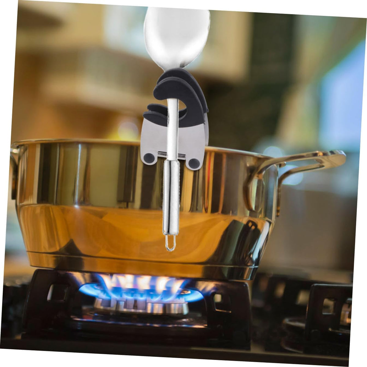 2Pcs Pot Clip Spoon Holder Grip Stainless Steel