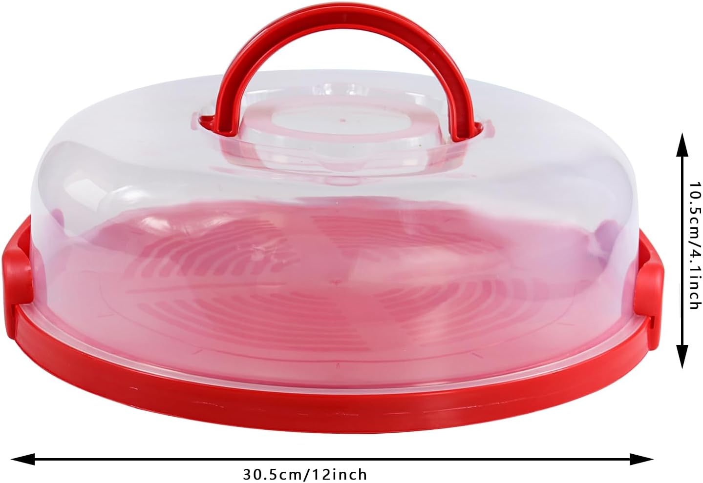 2Pcs Pie Carrier with Lid Portable Cheesecake Carrier 12 Inch Cupcake Cake for Thanksgiving Party Baby Shower Christmas (White)