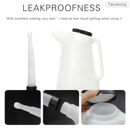 5 Quart Motor Oil Jug with Spout & Funnel Plastic 2 Pack