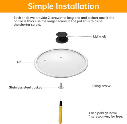 2Pcs Universal Pot Lid Replacement Knobs, Silicone Pan Lid Handles