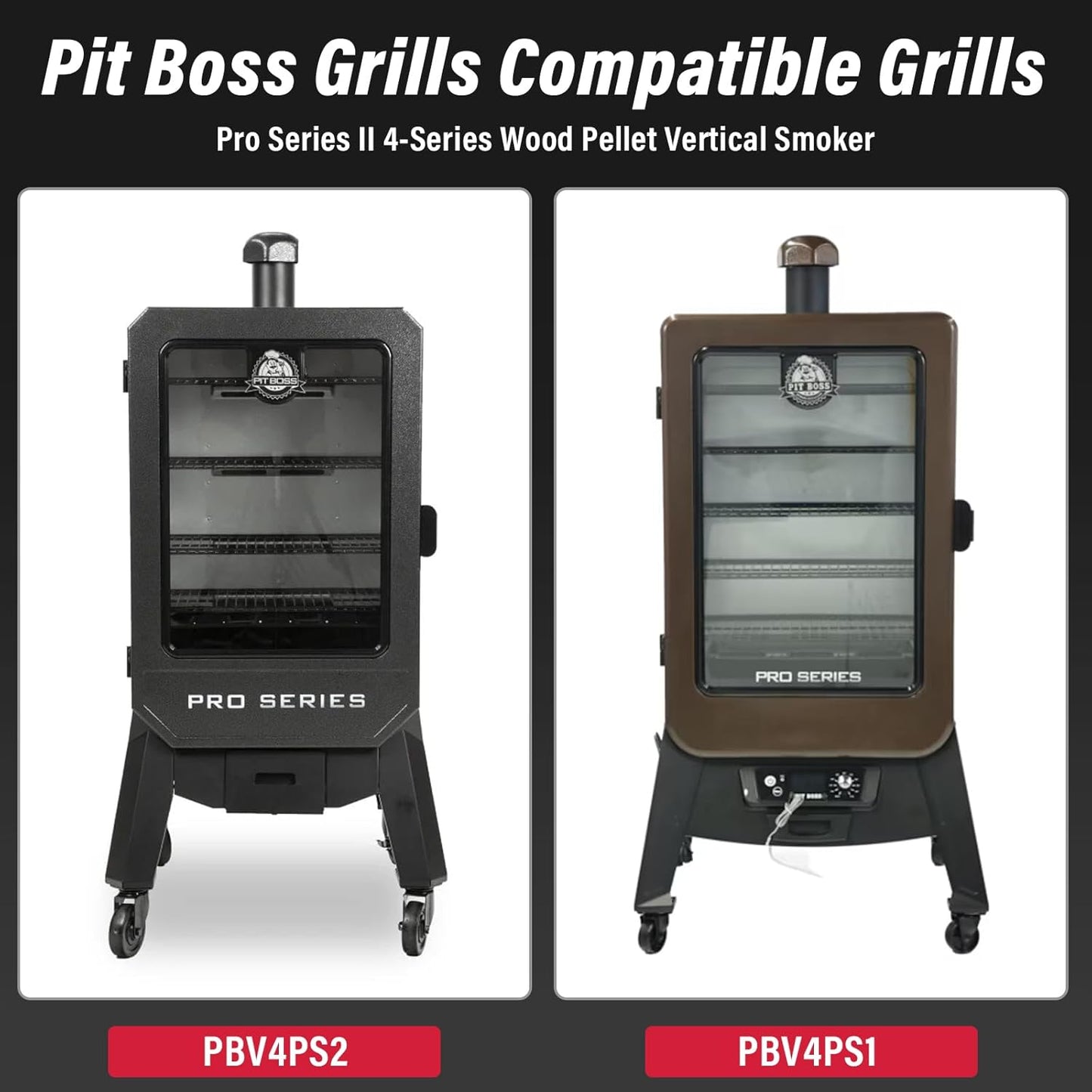 Pit Boss Pro Series II 4 Series Vertical Pellet Smoker Front Shelf, Folding Smoker Shelf for PBV4PS1 PBV4PS2, Grill Prep Table with 3 Hooks, Space Saving BBQ Shelf Attachment Pit Boss Accessories