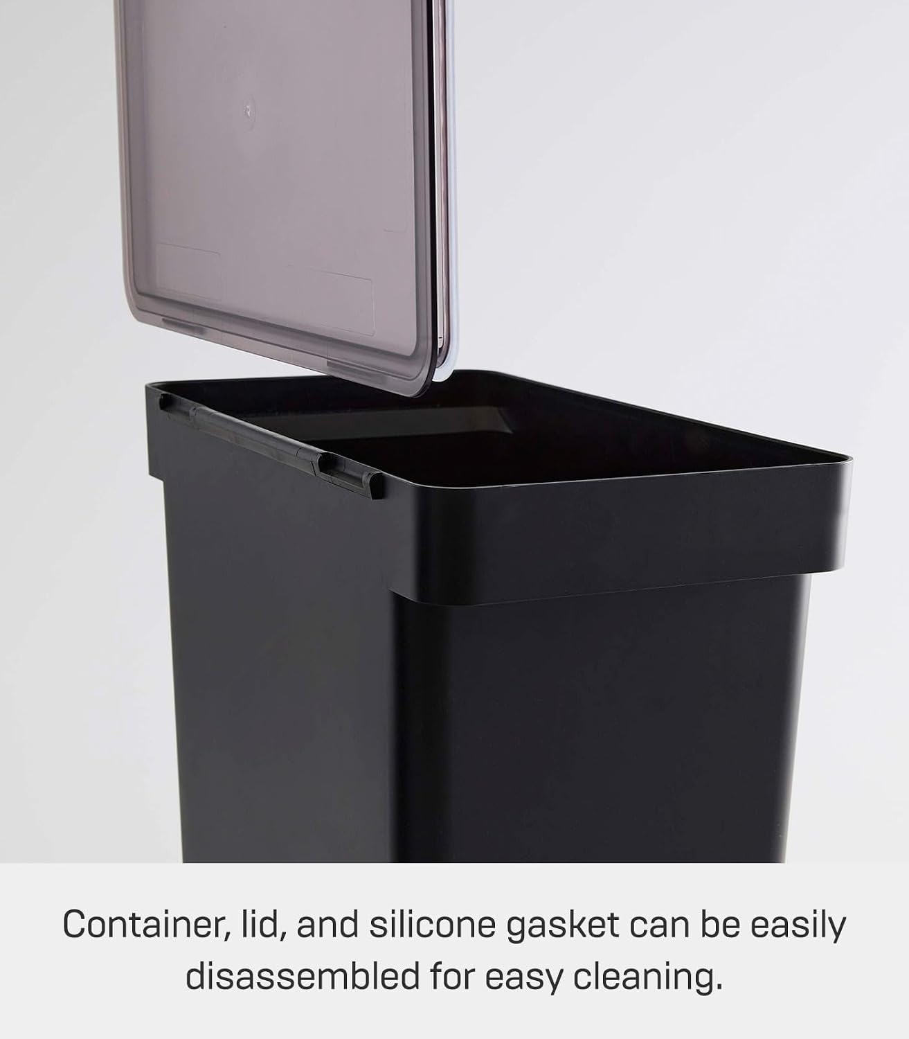 YAMAZAKI Home Tower Airtight Pet Food Storage Container - Cat And Dog Food Holder Bin With Transparent Lid And Handle - Extra Large - Polypropylene - 6.6 Gallons, 25 Liters