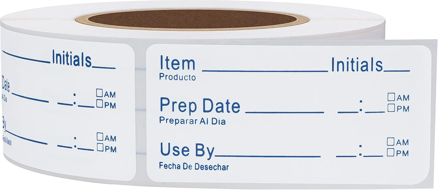 Hybsk 500pcs Freezer Labels for Food Storage Removable FIFO Use By Food Preparation Stickers Prep Date 1 x 2 Inch Labels (Red)