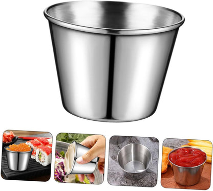OUNONA 20pcs Stainless Steel Dipping Bowls Sauce Cups for Ketchup Condiments Appetizers for Restaurants and Home Use Versatile Kitchen Storage