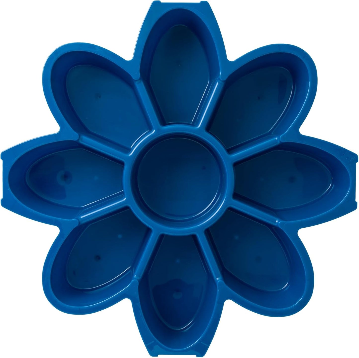 KOLORAE Flower Snack Serving Tray - 9 Compartment Party Platter with Dressing Cup for Chips and Dip, Fruits and Veggies - Game Day & Summer Entertaining Tray