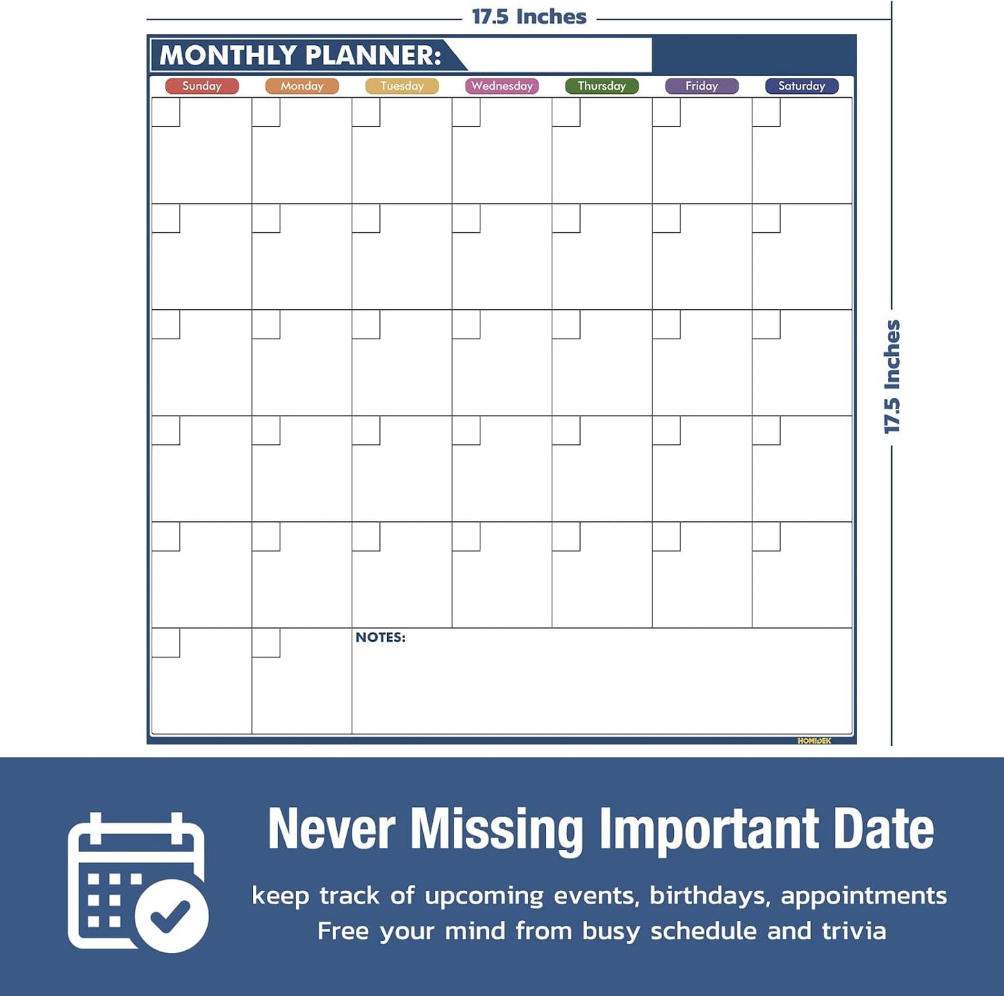 Magnetic Meal Planner Menu Board: Reusable Dry Erase Family Planning Board with Grocery List & Fridge Freezer Inventory List for Refrigerator, Dry Erase Markers and Eraser Included - 14x11 Inches