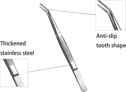 Stainless Steel Pliers Set, Multi-purpose Tool for Small Gardening, Kitchen, and Nail Beauty Etc. (3-piece set, 6.15 inches / 6.3 inches / 6.5 inches) (Three different tweezers)