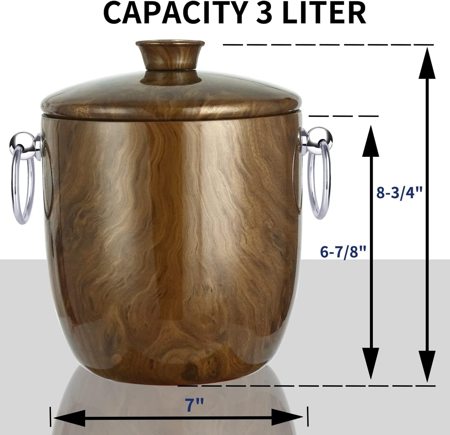 Ice Bucket with Lid, Scoop, Tongs and Strainer - Well Made Insulated Stainless Steel Keep Ice Frozen Longer - Ideal for Cocktail Bar, Parties, Chilling Wine, Champagne - 3 Liter (Stainless Steel)