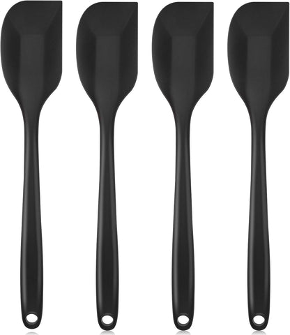 Shappy 4 Pieces Silicone Cooking Spoons 10.6 Inch Heat Resistant Kitchen Spoons for Mixing, Serving and Stirring Upgrade Large Non Stick Basting Utensils, Dishwasher Safe(Spoon,Fashionable Color)
