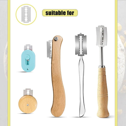 Bread Lame Blades, 20-Pack Bread Lame Blades Refill, Bread Scoring Blade Replacement, 6Cr13 Surgical-Grade Stainless Steel Blades - Precision Razor Blades Designed for Sourdough Bread Scoring