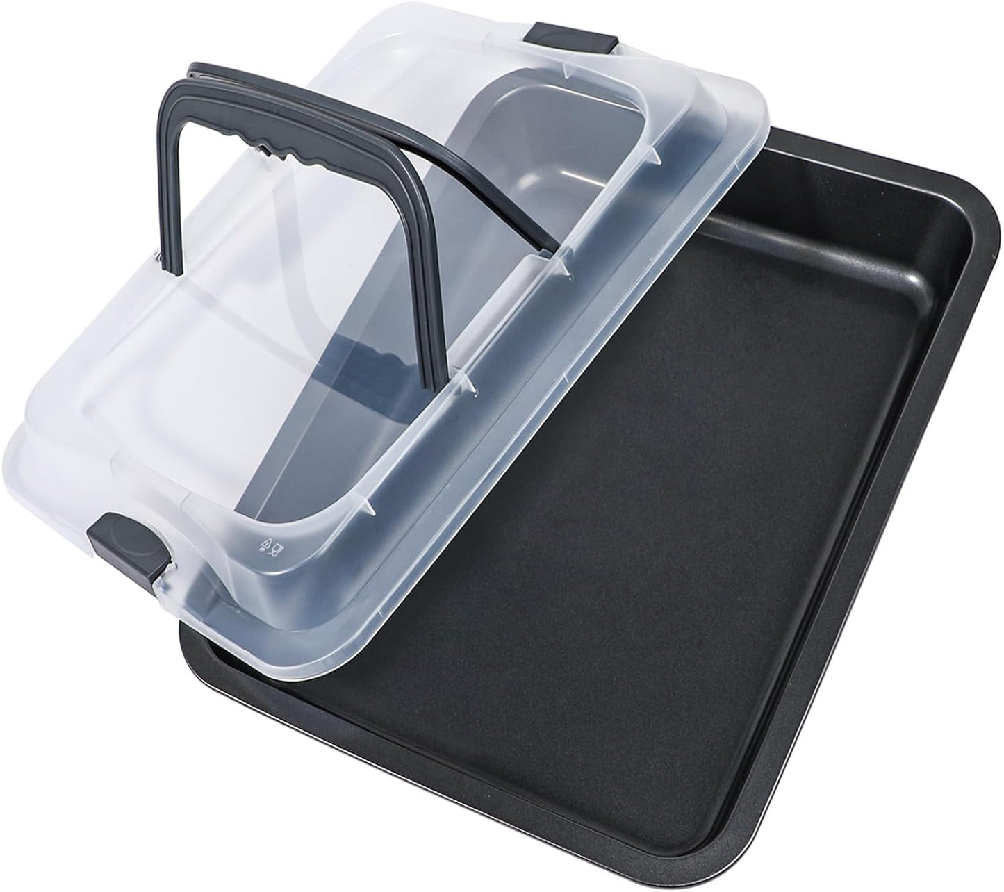 Webake 9x13 Inch Baking Pan with Lid and Handle, Non-Stick Cake Pan 2-Piece Set Rectangle Cake Carrier for Transport & Serve
