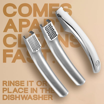 Gourmet Easy Garlic Press Lifetime Replacement, No Need to Peel, Fine Mince