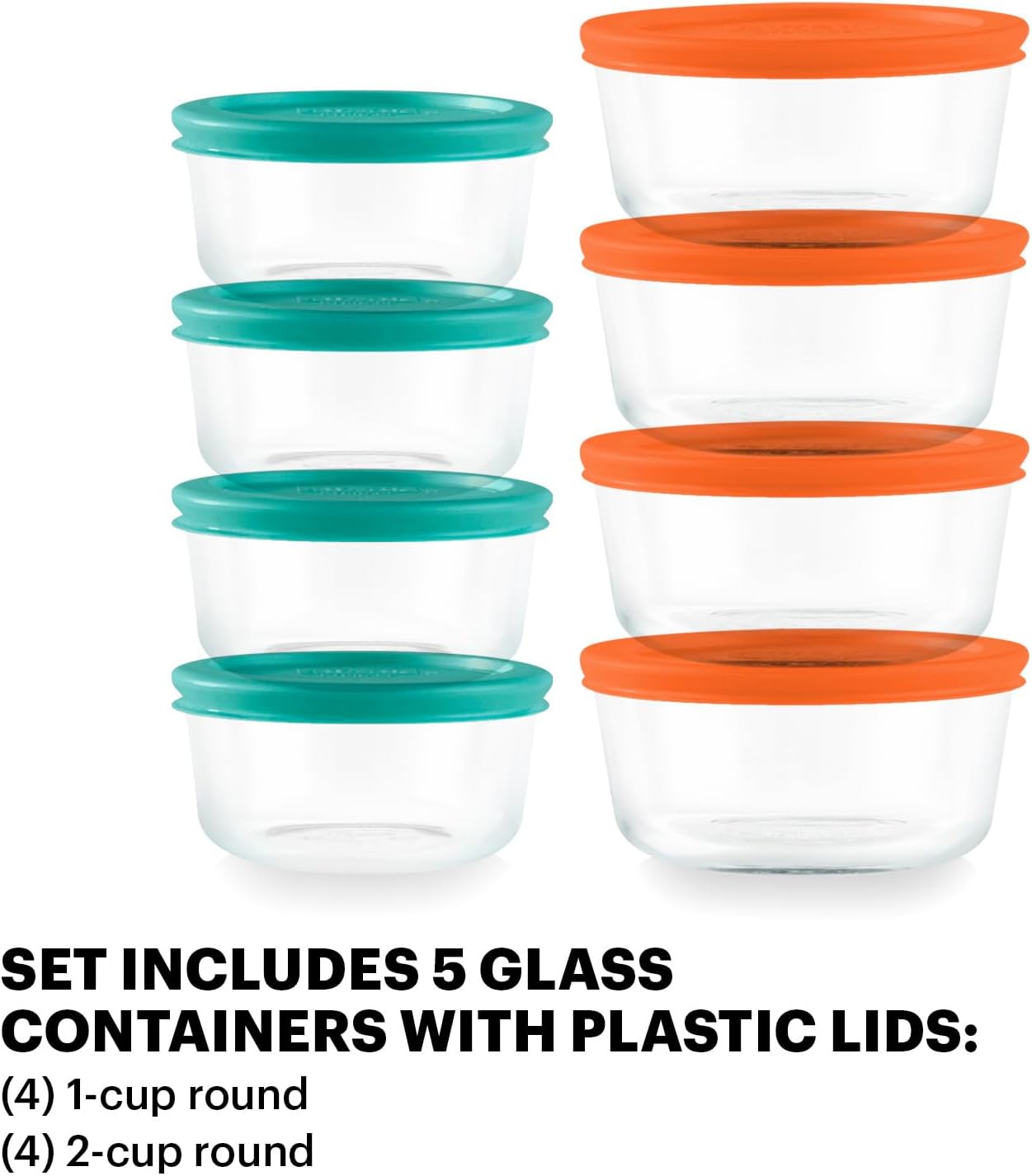 Pyrex Simply Store (12-Pack) Glass Food Storage Containers Set, (1, 2, & 3 Cup) Meal Prep Containers with Plastic BPA-Free Lids, Dishwasher & Microwave Safe