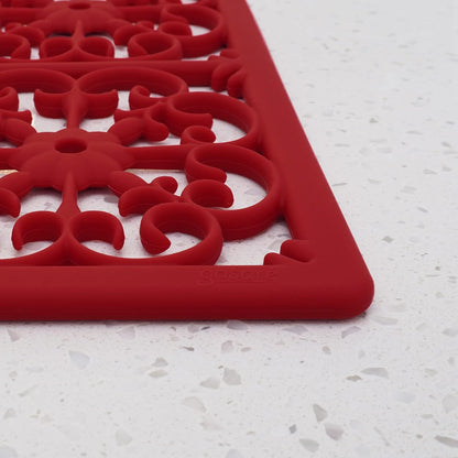 GASARÉ, Extra Large, Thick, Silicone Trivet for Hot Dishes, Pots, and Pans, Heat Resistant Mat for Countertop, Hot Pad for Kitchen, Easy to Clean, 16 x 12 x 3/8 Inches, White