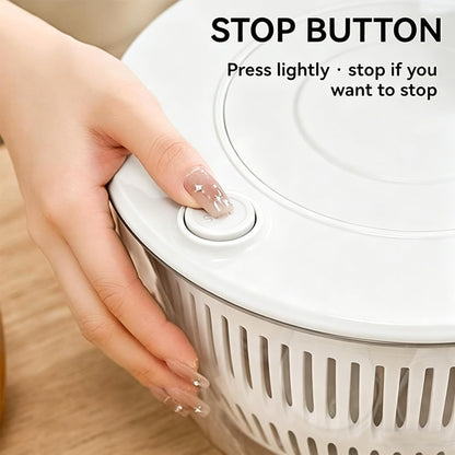 Ceruaxb Salad Spinner Chopper Large with 5 Blades Slicer, Vegetables Fruits Wash Bowl, Lettuce Spinner and Dryer, Egg Yolk Strainer Slicer Shredder for Kitchen Colander, 5.3 Qt, Green