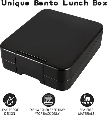 Bento Lunch Box Set for Kids with 10oz Soup Thermo, Leak-Proof Lunch Containers with 4 Compartment, Kids Thermo Hot Food Jar and Insulated Lunch Bag for Kid to School,BPA-Free(Dragon)