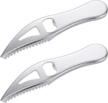 2 Pcs Fish Scaler Remover, Stainless Steel Portable Fish Descaler Tool