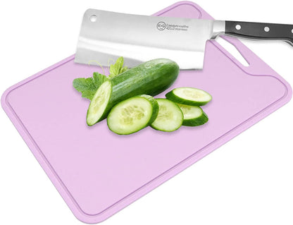 Flexible Kitchen Cutting Mats, Food Grade Silicone, Purple, with Hanging Hole