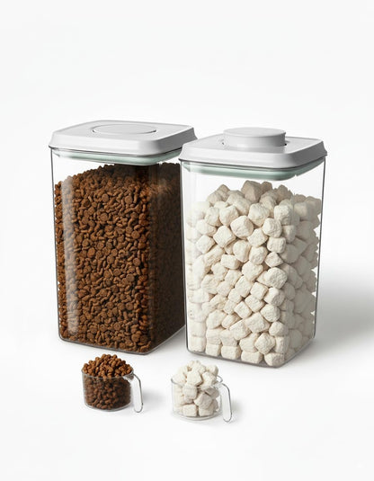 Ankou Dog Food Storage Container with 130ml Scoop – 4L/4.2qt Airtight Dog Food Container for Kibble & Treats, BPA-Free Cat Food Storage Container, Stackable Pop Lid Plastic Container with Lid