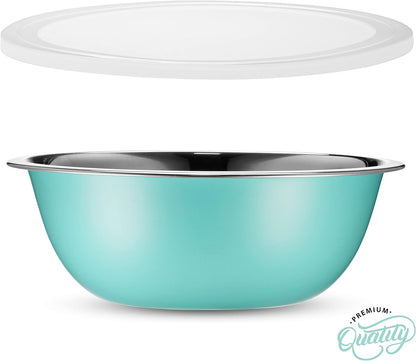 WHYSKO Stainless Steel Mixing Bowl Set, 10 Piece Stainless Steel Mixing Bowls with Lids Set for Food Prep Storage and Serving, Dishwasher Safe for Kitchen Baking Cooking, Silver